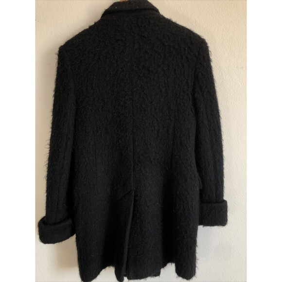 Pied a Terre Vintage Women's Overcoat Mohair & Wool Black Winter Coat Sz 12 - Picture 2 of 11